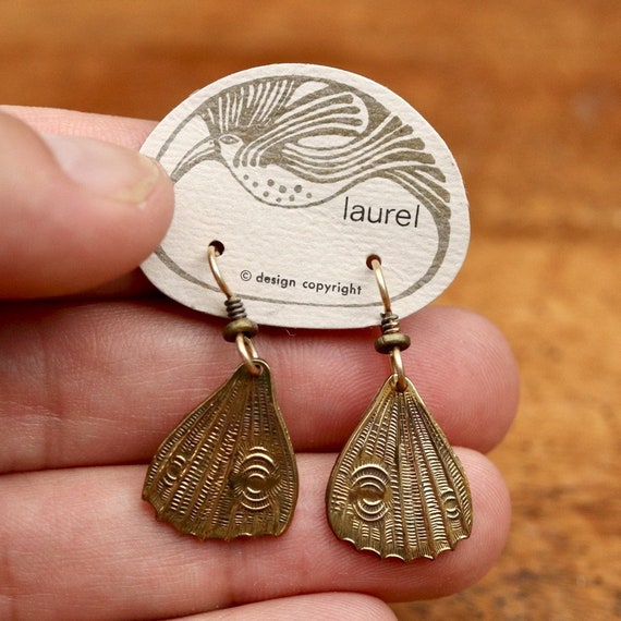 Vintage Laurel Burch Butterfly Wing Gold plate Earrings Etsy