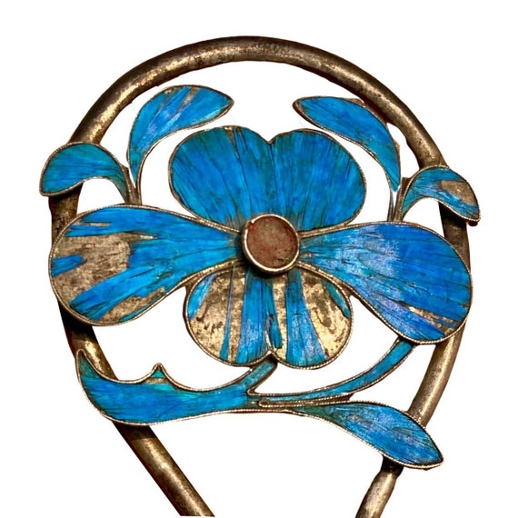 中国 清朝 カワセミ 羽根 ヘアピン かんざし アンティーク