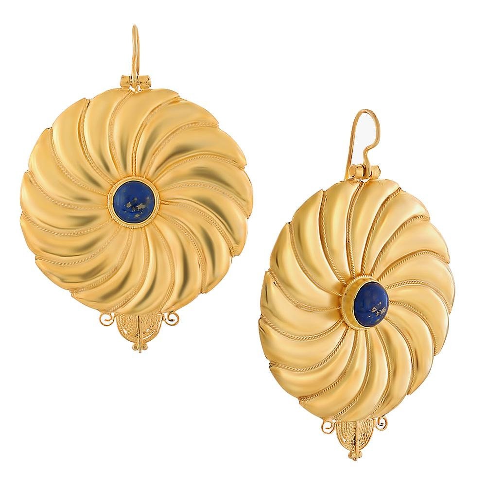 Starburst earrings, lapis lazuli