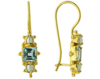 Milano Topaz and Pearl Earrings