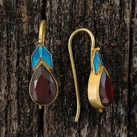 Lodewyk Van Bercken Garnet Earrings Etsy Singapore