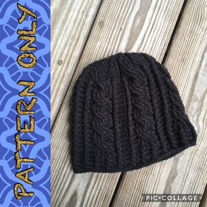 PATTERN ONLY, Cabled Winter Hat PATTERN, Cabled Winter Hat,  Winter Hat, Crochet Cabled Hat, Crochet Hat, Crochet Winter Hat, Cabled Hat