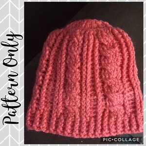 PATTERN ONLY, Cabled Winter Hat PATTERN, Cabled Winter Hat,  Winter Hat, Crochet Cabled Hat, Crochet Hat, Crochet Winter Hat, Cabled Hat