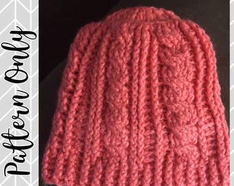 PATTERN ONLY, Cabled Winter Hat PATTERN, Cabled Winter Hat,  Winter Hat, Crochet Cabled Hat, Crochet Hat, Crochet Winter Hat, Cabled Hat