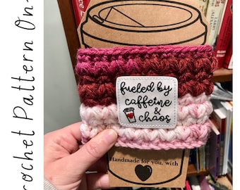 Häkelanleitung, Stony Brook Cup Cozy MUSTER nur, Crochet Cup Cozy, Crochet Soda Cozy, Crochet, DIGITAL DOWNLOAD