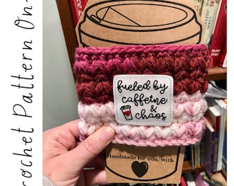 Crochet Pattern, Crochet Stony Brook Cup Cozy PATTERN Only, Crochet Cup Cozy, Crochet Soda Cozy, Crochet, DIGITAL DOWNLOAD