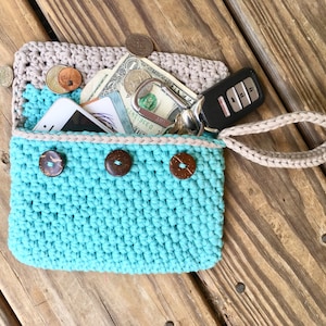 PATTERN ONLY, Coastal Crochet Wristlet, Crochet Wristlet, Crochet Wallet, Wallet, Wristlet, Gift for Her, Bag, Purse, Clutch, Crochet Clutch
