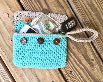 PATTERN ONLY, Coastal Crochet Wristlet, Crochet Wristlet, Crochet Wallet, Wallet, Wristlet, Gift for Her, Bag, Purse, Clutch, Crochet Clutch
