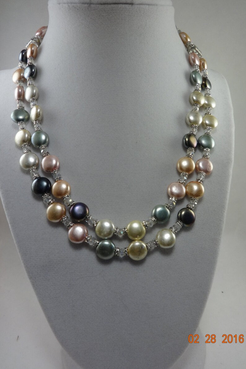 Multi Color Double Swirl Necklace