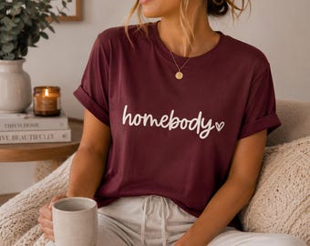 Women's Cozy Homebody Tee, Graphic Introvert Shirt, Stay Home Shirt