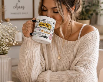 Ceramic PositiviTEA Mug | Positive Affirmation Coffee Cup for Tea Lovers