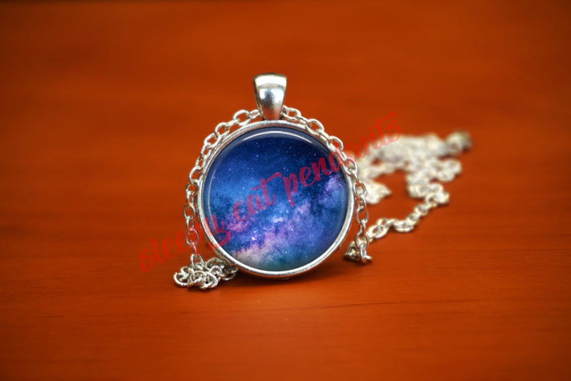 Astronomy jewelry Science jewelry Galaxy pendant Etsy