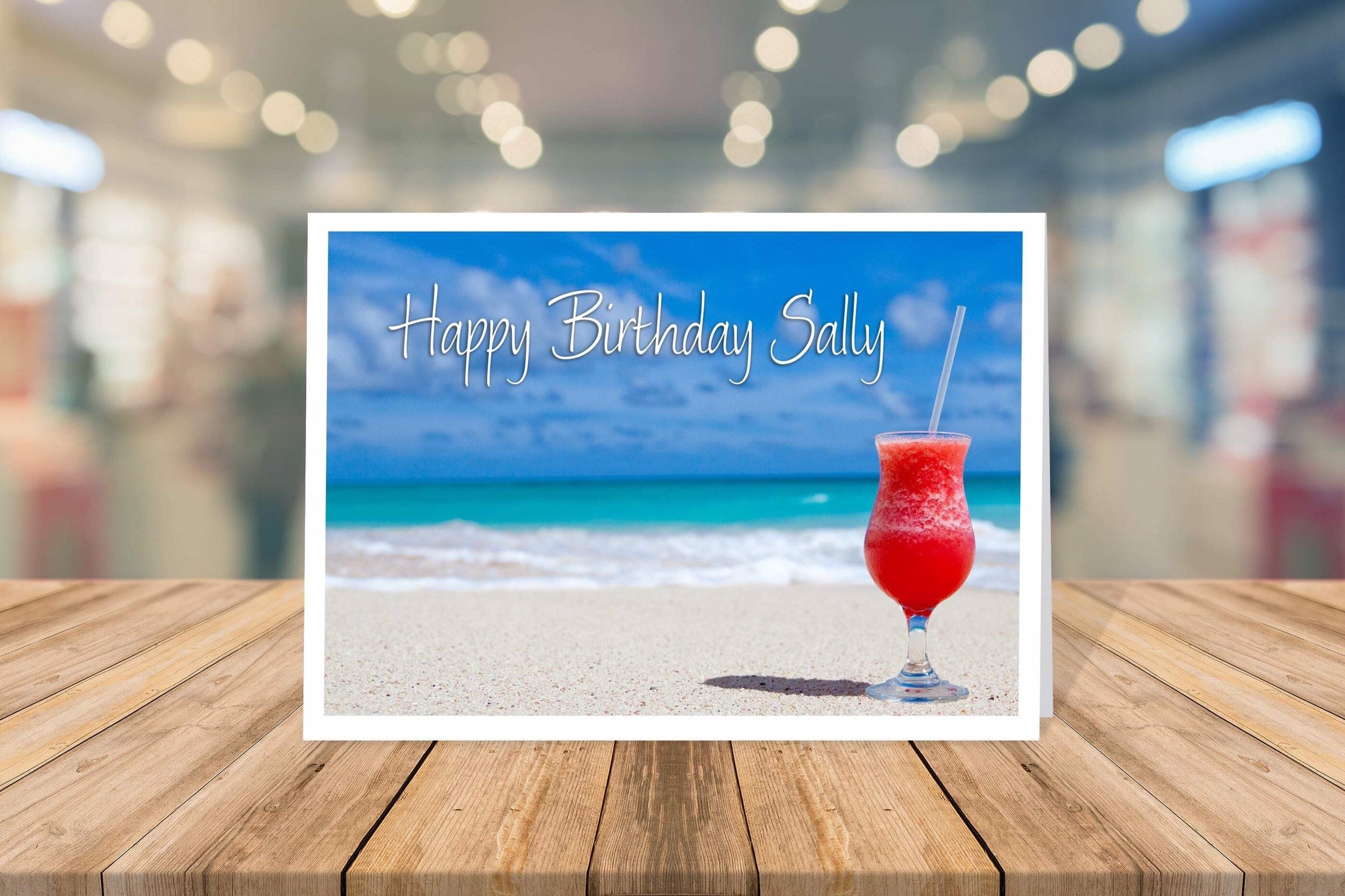 Beach Lovers Card Cocktail On The Beach Custom Made Card Etsy