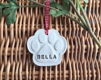 Clay Paw Print, Gift For Dog Lovers, Gift For Cat Lovers, Dog Gift, Cat Gift, Custom Made Gift For Animal