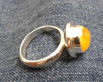 Handmade Sterling Silver and Baltic Amber Ring