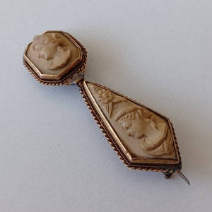Exquisite & Rare Victorian Cameo Lava Brooch