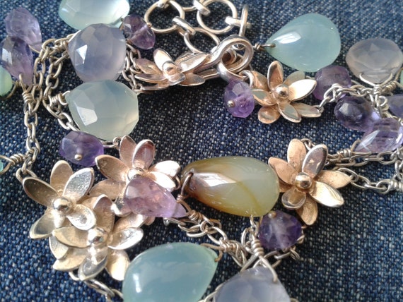 Stunning Gemstone and Silver Bracelet