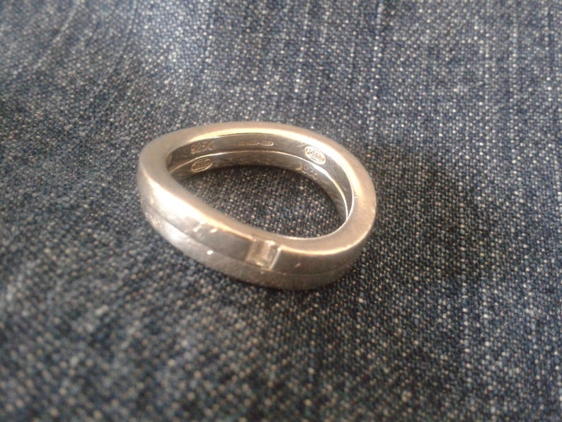 Two Sterling Silver Wavy Stacking Rings by Fossil