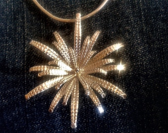 Sterlingzilveren sunburst-hangerketting, uniek sterontwerp