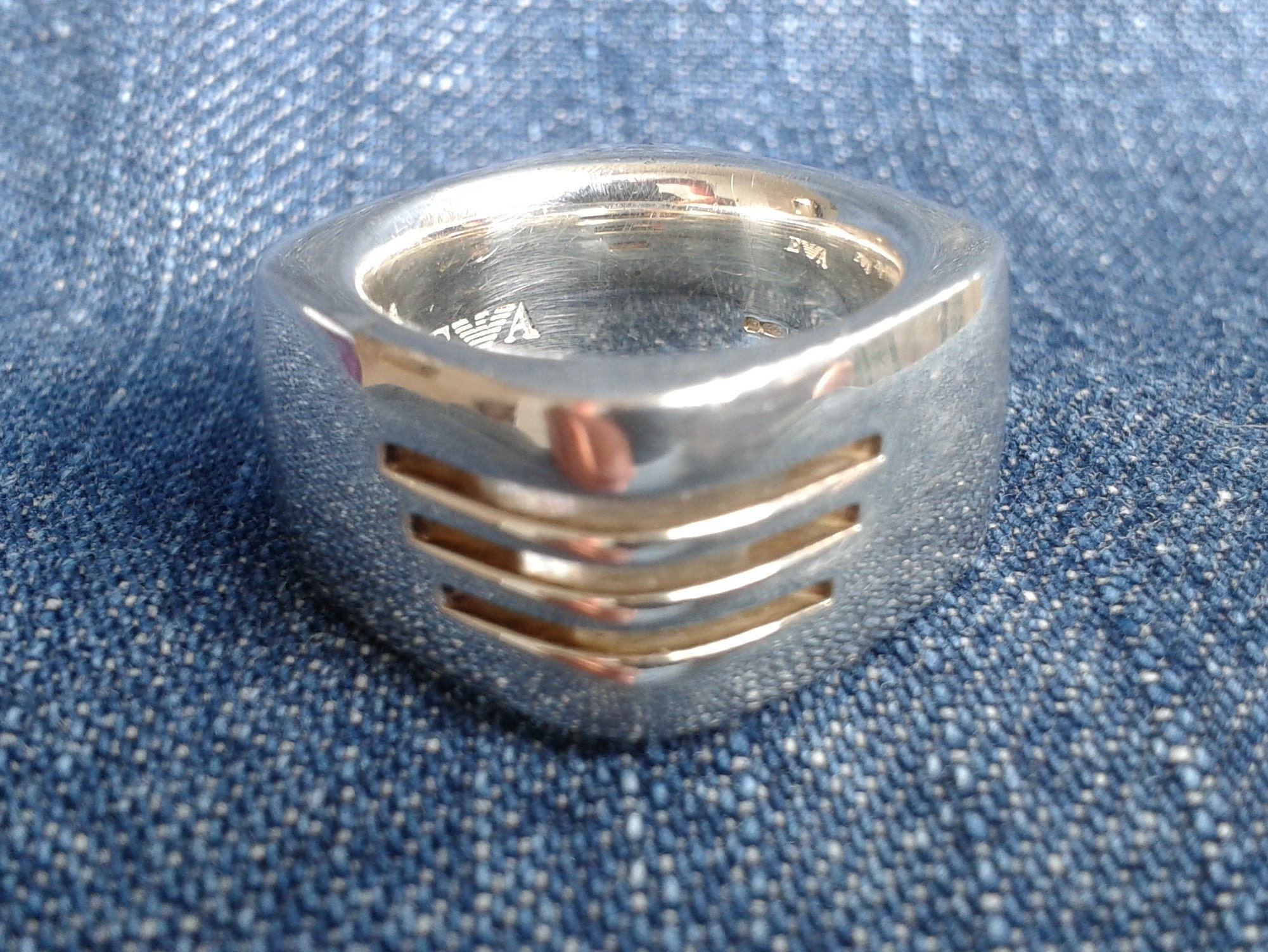 Armani silver ring outlet