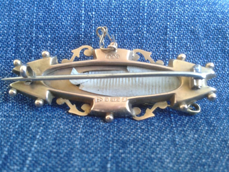 Stunning Edwardian 9ct Gold Panel Brooch