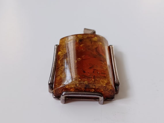 Fabulous Rectangular Amber Pendant - image 4