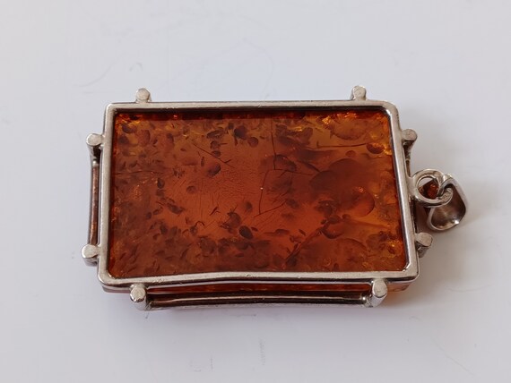 Fabulous Rectangular Amber Pendant - image 7