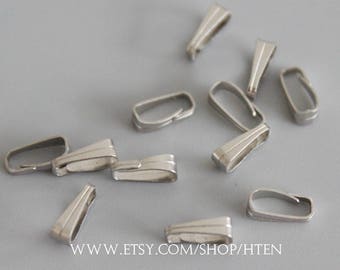100pcs 3.8x9M stainless steel Pendant Bail , Pinch Bail , stainless steel Connectors, Jewelry Making