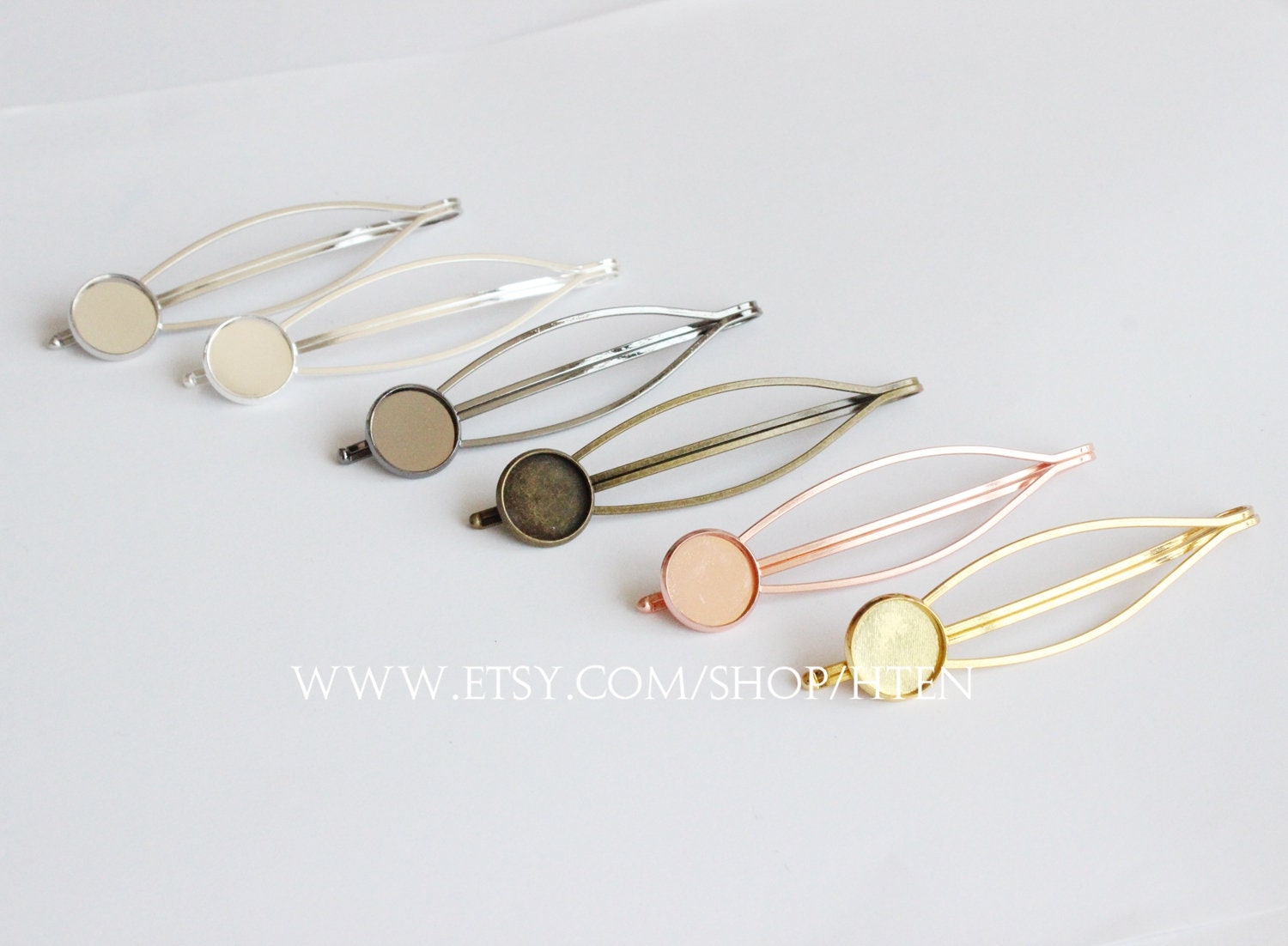 20pcs Silver Metal Color Brass Ear Studs Setting Nickel Free Blank Pad Tray 12mm