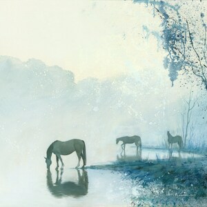 Archival Giclee Print &#39;Morning in Blue&#39; signed and numbered by Nadja Ryzhakova, limited edition of 80, with certificate of authenticity