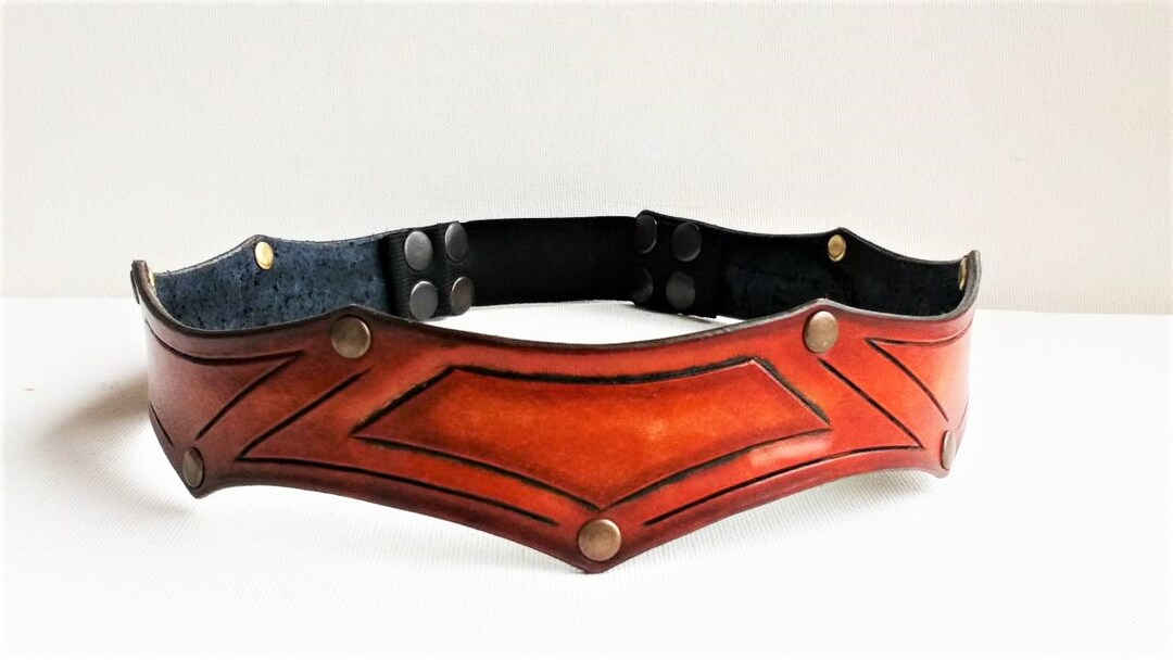 Rebel Crown Leather Headband Brown Fantasy Headband Leather Etsy