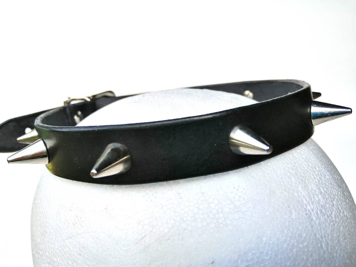 Human Collar Leather Collar Spike Collar Spike Collar Etsy Australia