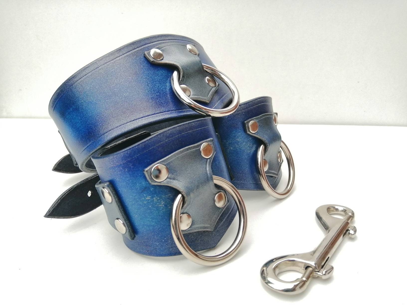 Metallic BDSM Collar and Cuff Set Sexy Play Set Human Collar Etsy