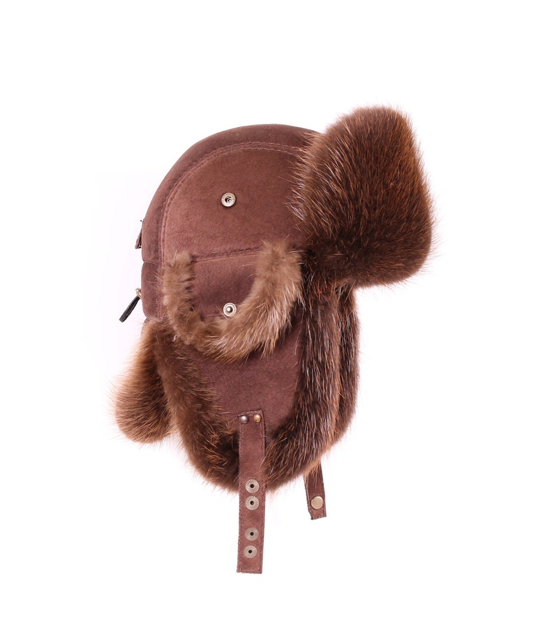 Men's Fur Hat Trapper Hat Russian Hat Ushanka Beaver Fur Etsy