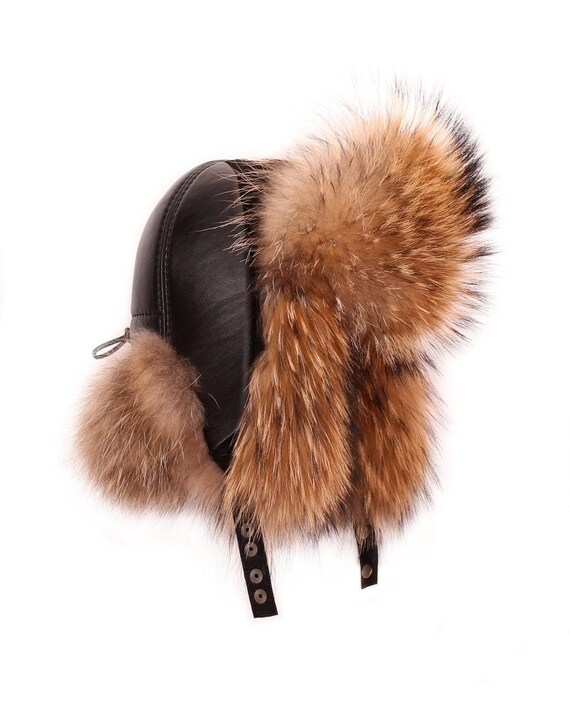 mens fur hat with ear flaps