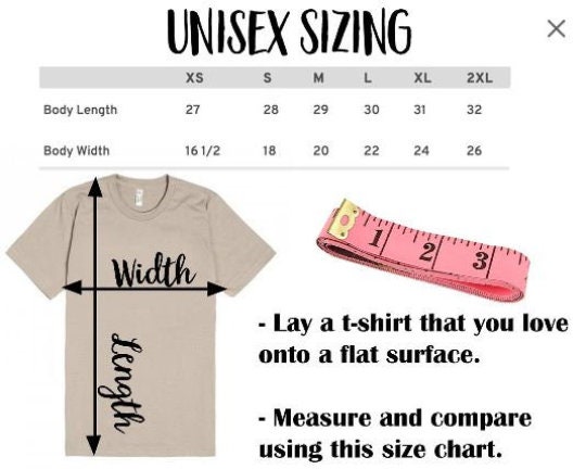 Unisex Size Chart Compared To Women S