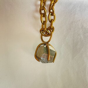Pyrite Crystal Claw Prong Necklace