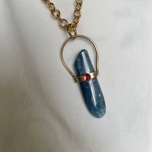 Waiting for the Sun Kyanite and Garnet Necklace