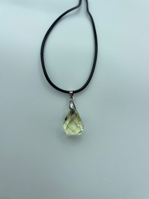 Vintage Faceted Quartz Pendant Necklace