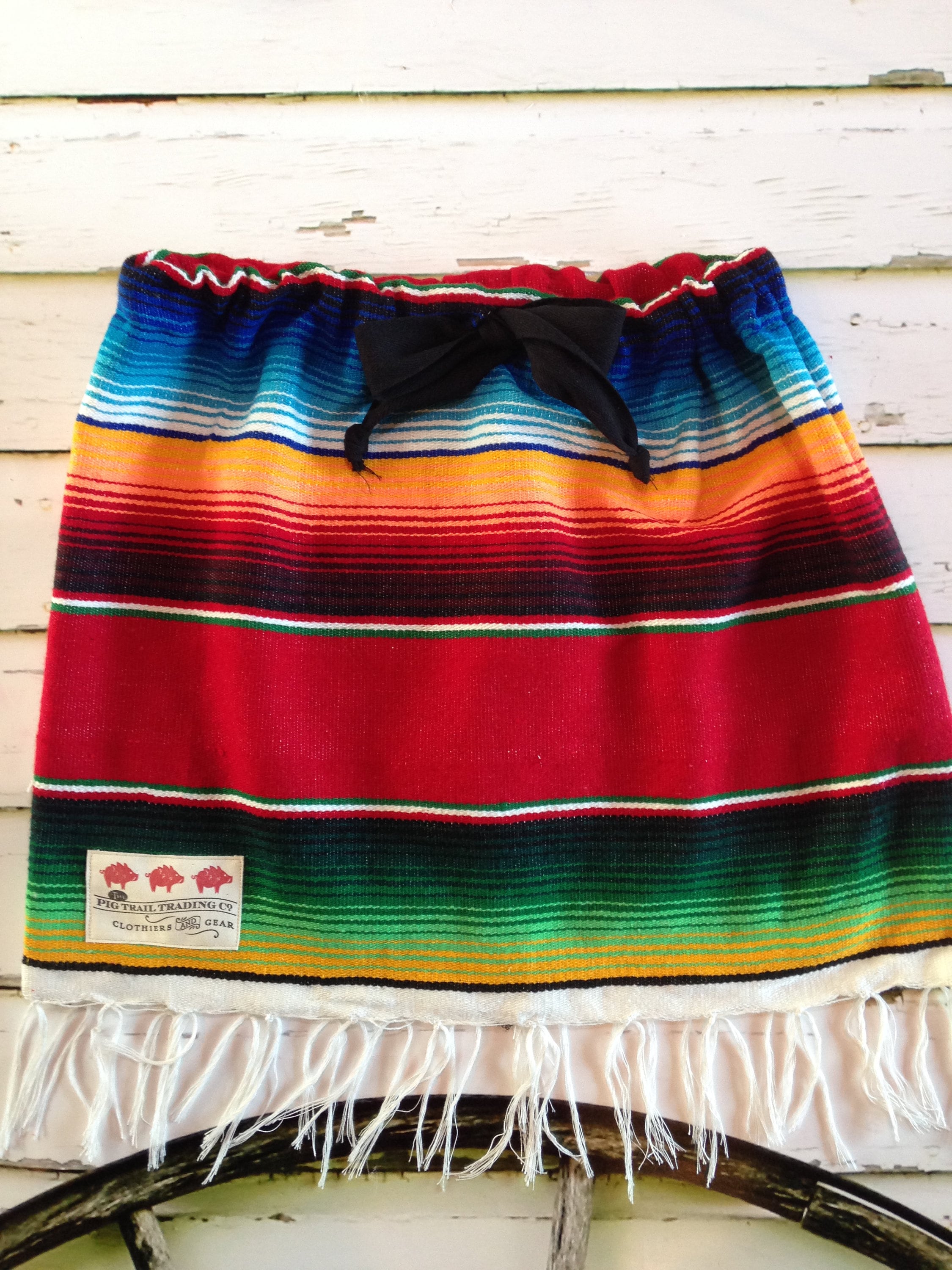 Baja Serape Red Stripe Skirt Mexican Skirt Fiesta Skirt Etsy