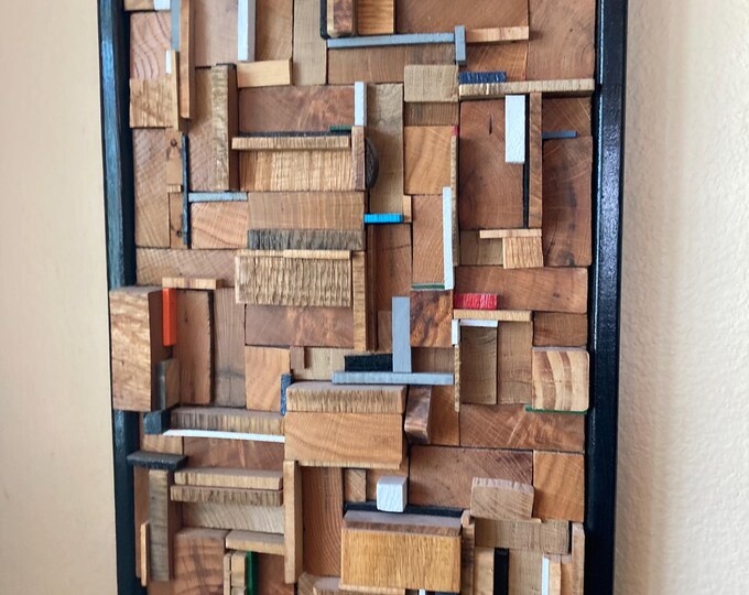 Abstract Wood Wall Art: Geometric Reclaimed Wood Sculpture - Etsy