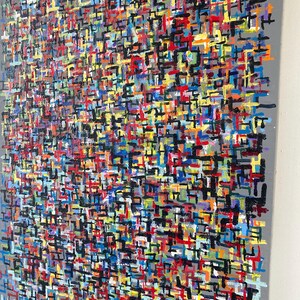 abstract painting...Going Under..original painting,acrylics and enamels on canvas 24x30 imagem 3