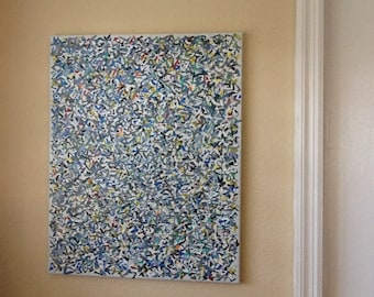 Original Abstract Acrylic Painting, "In Motion" Atomic Art (16x20)