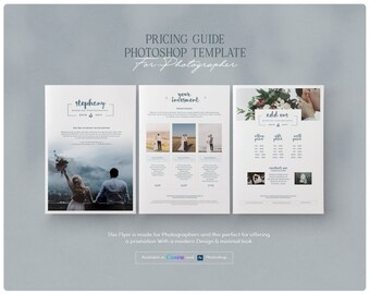 Pricing Guide Photoshop Template Design, Photography Price Sheet, Price List Template Design for Photographer - Photography Price List