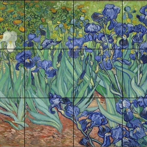 Kitchen-Bathroom-Shower Tile Mural Tile Mural-Vincent Van Gogh Art--Iris Ceramic 18 x 24