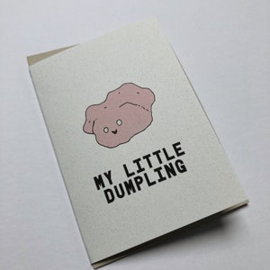 Original ilustrado MY LITTLE DUMPLING su y ella tarjetas de amor de comida del Día de San Valentín