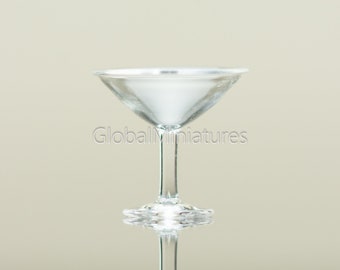 : DOLLHOUSE 1:12 11//16/" Large Miniature Pair of Clear Plastic Champagne Flutes