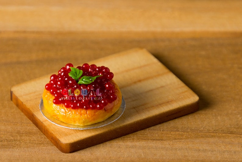 Dollhouse Miniatures Luxurious Raspberry Tart Etsy