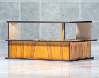 1:12 Scale Dollhouse Miniatures – L-Shaped Right-Handed Bakery Counter with Step Display