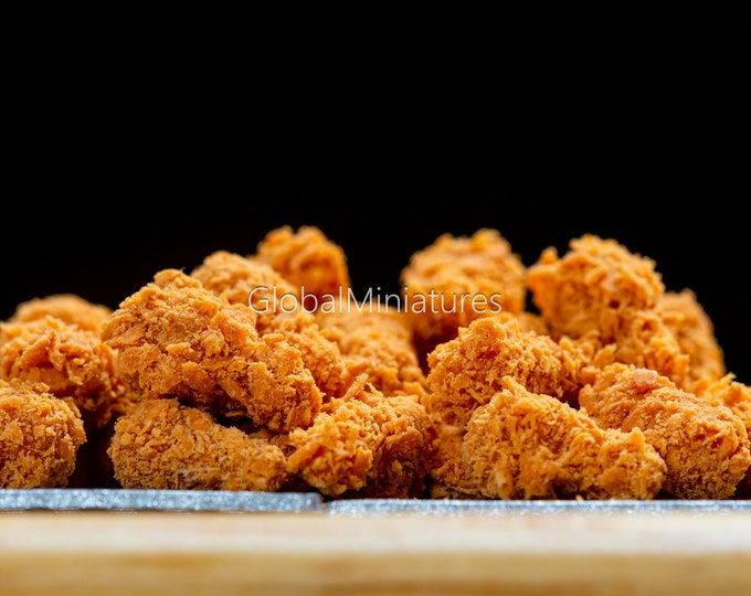 Featured listing image: 1:12 Scale Dollhouse Miniature Clay Fried Chicken - Realistic Food Prop